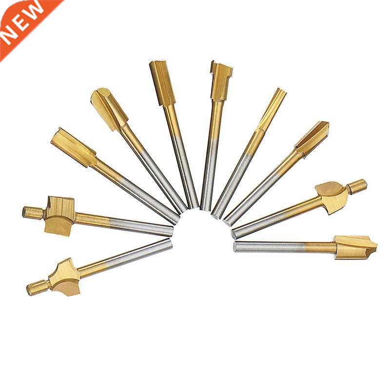 10pcs/Set 3mm Wood Cutter Milling HSS Titanium Router Bits F