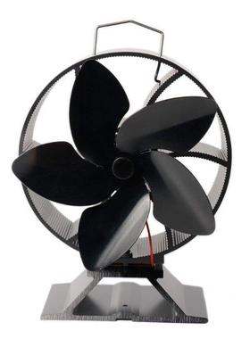 5 Blade Heat Powered Wood Stove Fan Log Burner Fireplace Sil
