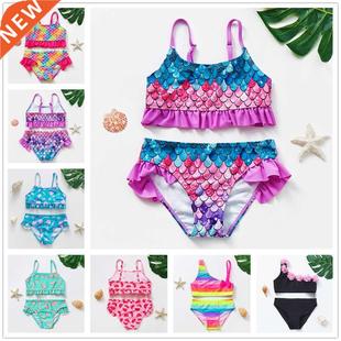 Swimsuit Kids Swimwear print Girls Cute Bikini 16Year