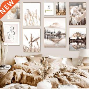 Art Painting Flower Nature sunshine Wall Grass fog Scenery