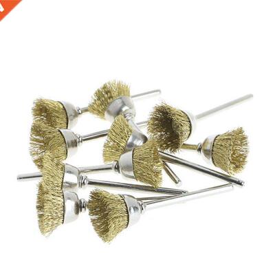 New 10Pcs 18mm Brass Wre Wheel Brushes For Grnder Rotary T