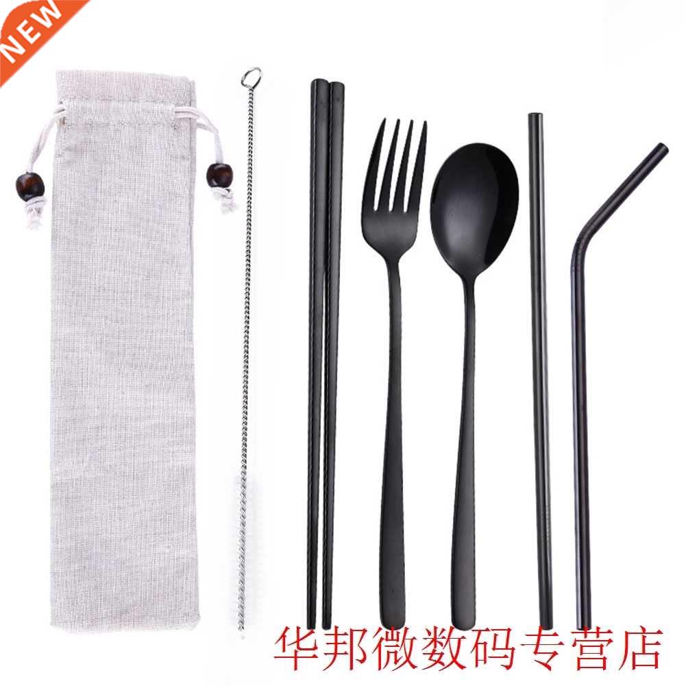 5 Pcs/set Chopsticks Kitchen Dinnerware Fork Spoon Flatware