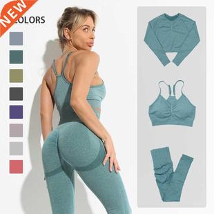 Women Workout Sportswear Seamless Clothing Set Gym Fitn Yoga