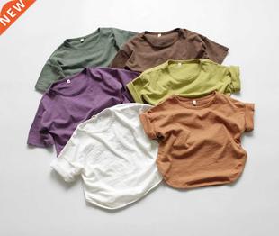 Shirts Slub ops Summer Breath Basic Baby Chidren 2022 Cotton