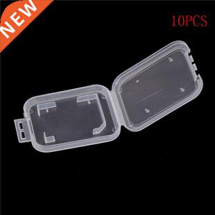 10Pcs/Lot SD SC Memory Card Case Holder Protector Transpar