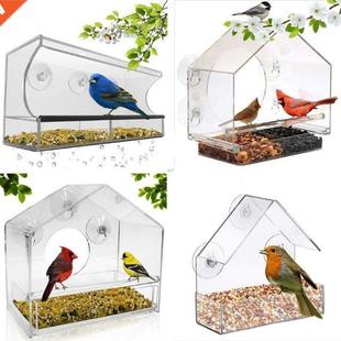 Window Bird Feeder - Refillable Sliding Tray - Weather Proof