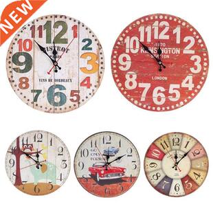 30cm Retro Circle Wall Decoration Watch Vintage Home Decorat