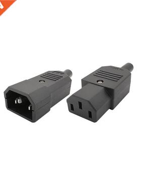 2Pcs IEC 20 Cable Plug Socket Straight Connector C14 Male