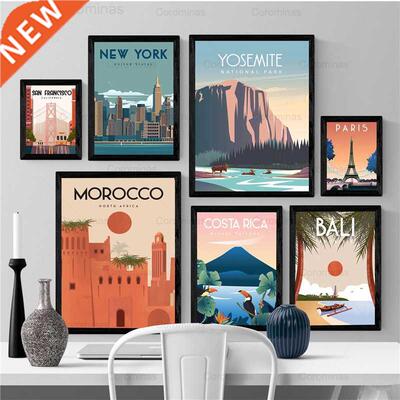 Morocco Landscape Poster Paris New York City Travel Paintin