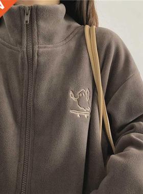 Casual Fleece Thick Hoodies Women Jacket Autumn Winter Korea