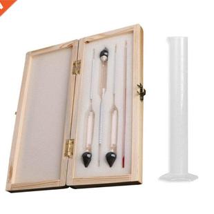 Hydrometer Tester Vntage measurng bottle wooden box Set To