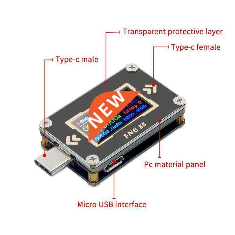 Type-C Voltmeter USB-C Ammeter 2 Way Current Voltage Meter P