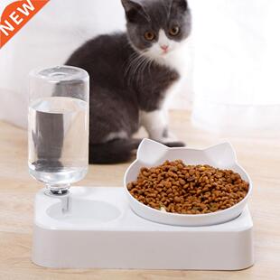 Pet Bowl Automatic Feeder Dog Cat Food Bowl with Water Dispe