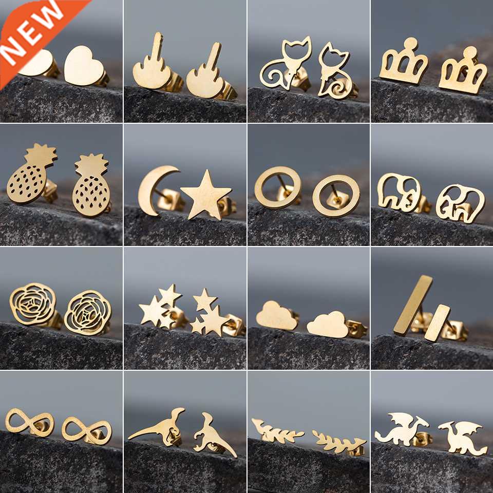 Golden Korean Minimalist Golden Iron Stainless Steel Triangl