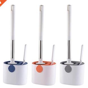 Silicone Toilet Bowl Brush TPR Soft Bristles Toilet Brush wi