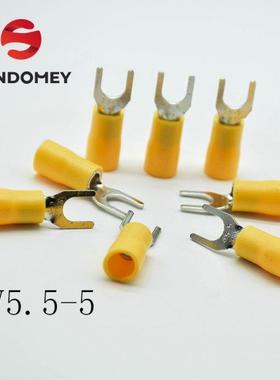 100PCS/Pack SV5.5-5 Yellow Furcate terminals Cable Wire Conn