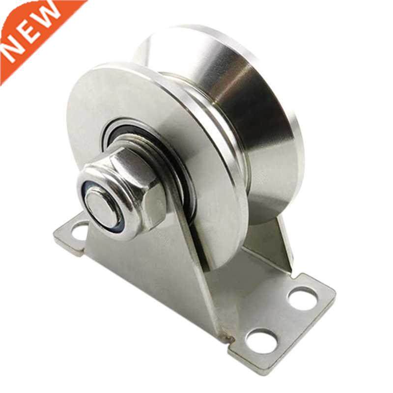 1-Pack V-Type Stainless Steel Pulley Block Mute Bearings Gro