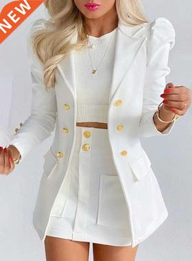 New Spring and Autumn Leisure Fashion Suit Women's Double-br