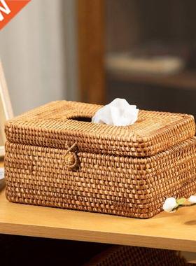 Hot Elegant Handmade Rattan Tissue Box Napkin Storage Contai