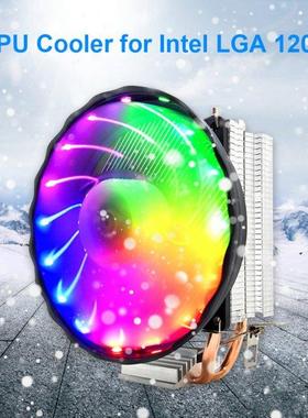 120mm CPU Cooler 2 Heat Pipes PWM 4Pin RGB PC Quiet Fan Inte