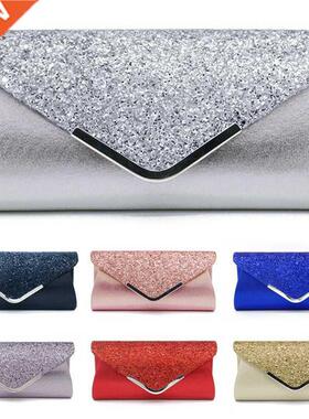 NoEnName 2019 Women's Glitter Shimmer Envelope Ladies Sequin