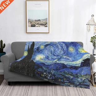 Gogh Throw Blanket Starry Bed Van Gauze Linen Nig