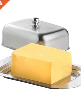 With SeeThrough Lid Stainless Steel utter Cheese Dish ox