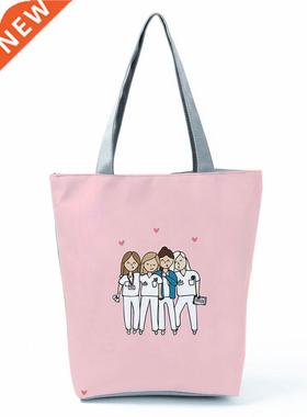 Ctoon Ladies Nurse Printed Handbag Foldable High