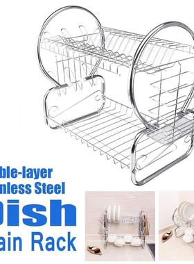 2 Layer MUltifunctional Dish Drainer Kitchen Cutlery Drain R