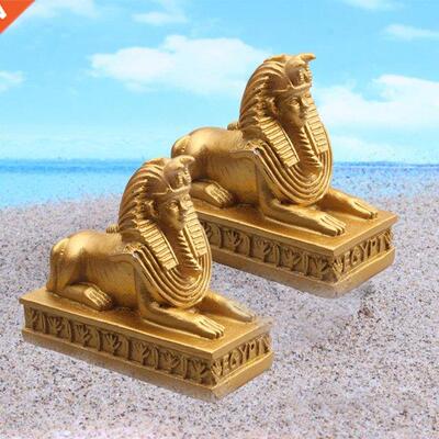 2Pcs Sphinx Statues Sculpture Egyptian Figurines Pharaoh Col