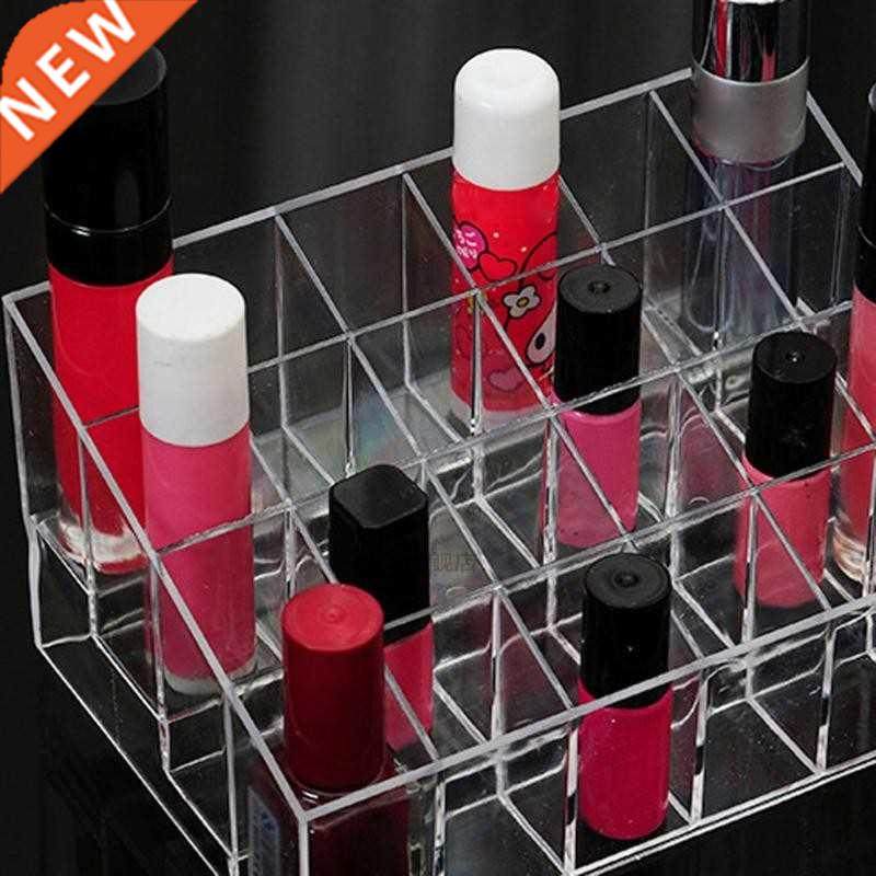 Clear Acrylic 24 Grid Makeup Organizer Storage Box Lipstick