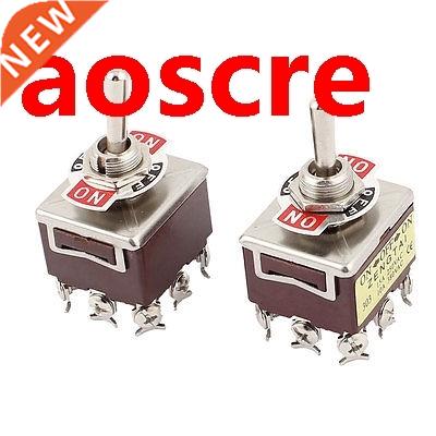 2 Pcs AC 250V 15A 380V 10A 9 Screw ON-OFF-ON 3 Position 3PDT