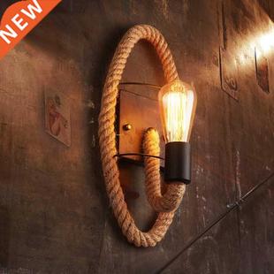 wall Wall home decor for rope lamp light vintage loft hemp