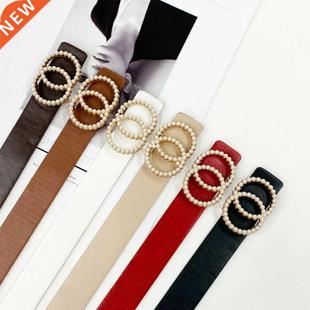 Leather belt women waist luxury black red belts for jeans dr