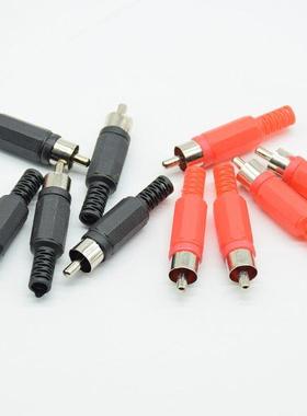 10pcs/lot 5red 5black Plastc lotus audo and vdeo head RCA