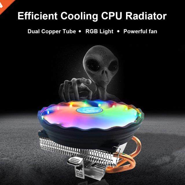 2 heat pipes cpu cooler rgb 120mm fan low profile computer a