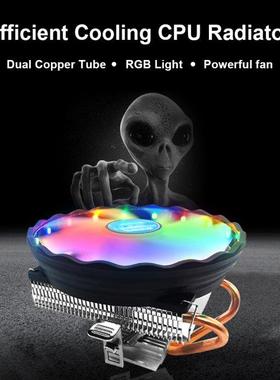 2 Heat Pipes CPU Cooler RGB 120mm Fan Low Profile Computer A