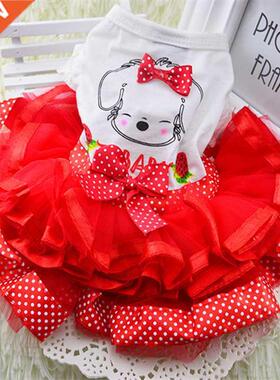 Cute Dog Clothes for Small Dogs Wedding Dress Skirt Summer