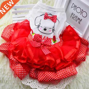 Cute Dog Clothes for Small Dogs Wedding Dress Skirt Summer