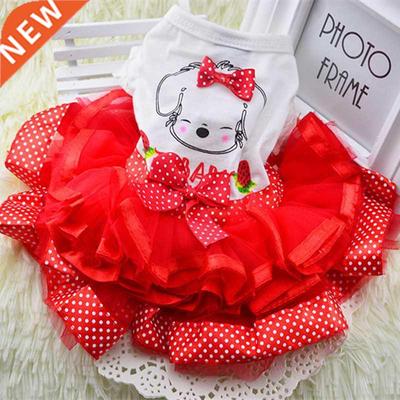 Cute Dog Clothes for Small Dogs Wedding Dress Skirt Summer
