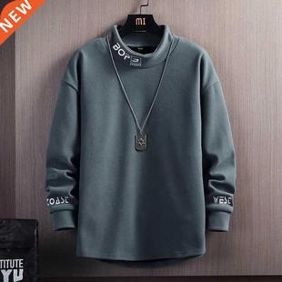 Autumn Tops Hoodies Stand Mens Sweatshirts Spring Men Collar