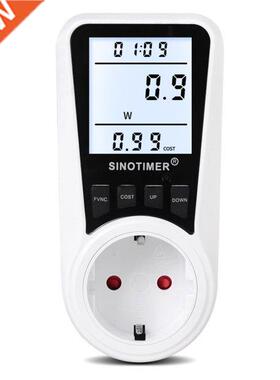 220V AC EU Digital LCD Power Meter Wattmeter Socket Wattage