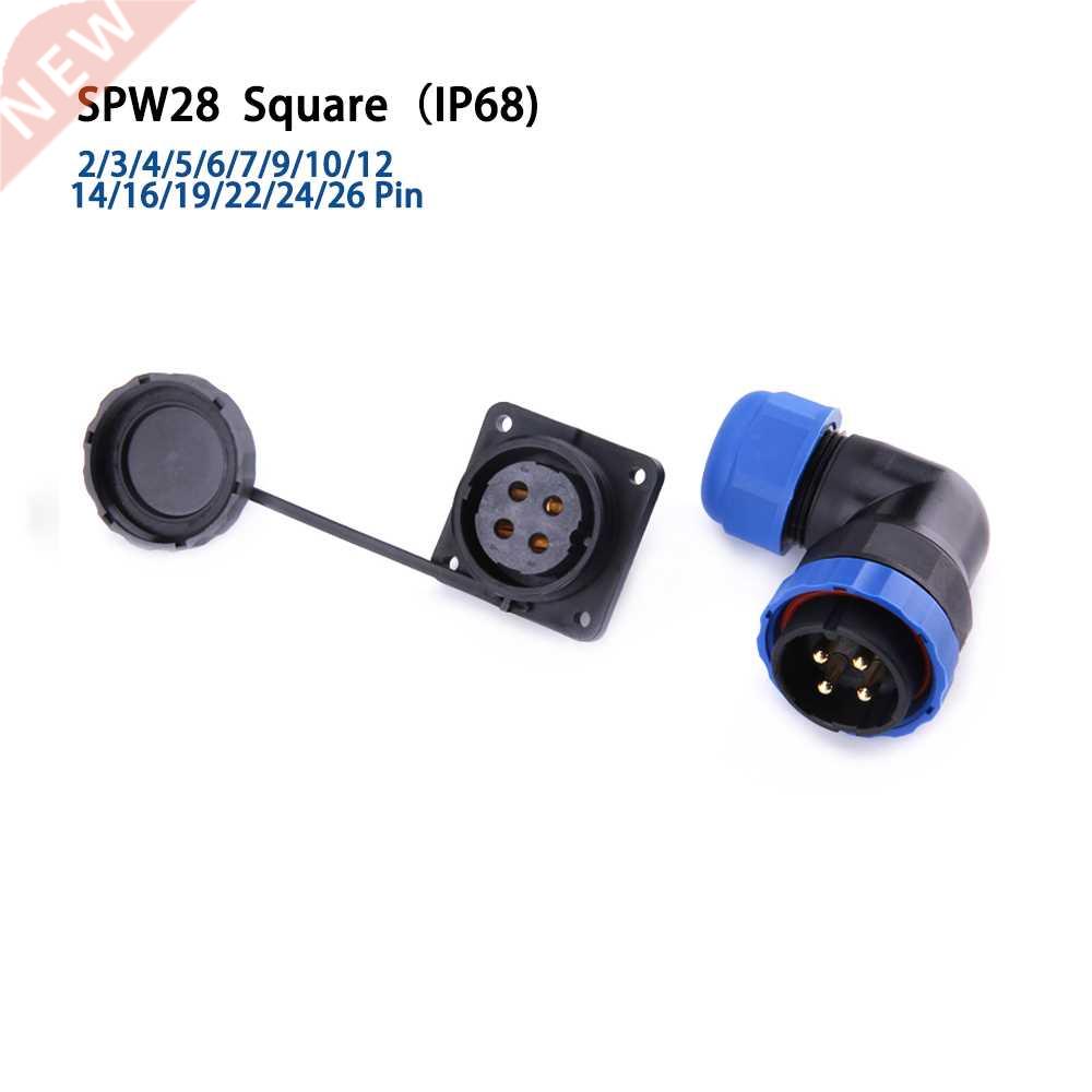 SP28 IP68 Elbow Four-hole Square socket waterproof aviation