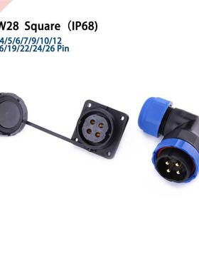 SP28 IP68 Elbow Four-hole Square socket waterproof aviation