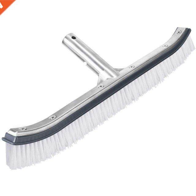 Swimming Pool Brush Head, 18-Inch Polished Aluminum Brush He