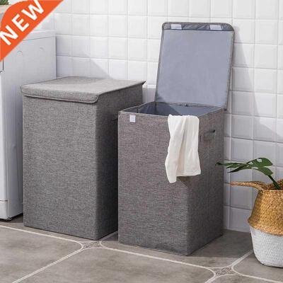 Large Capacity Folding Cotton Linen Laundry Basket Dirty Clo