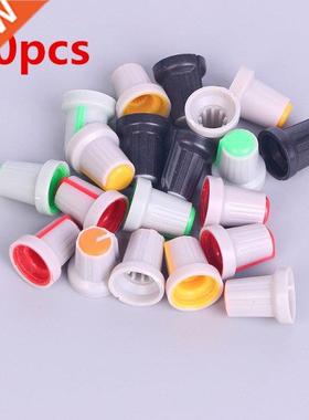 20Pcs Potentiometer Rotary Knobs 6mm Plastic Threaded Knurle