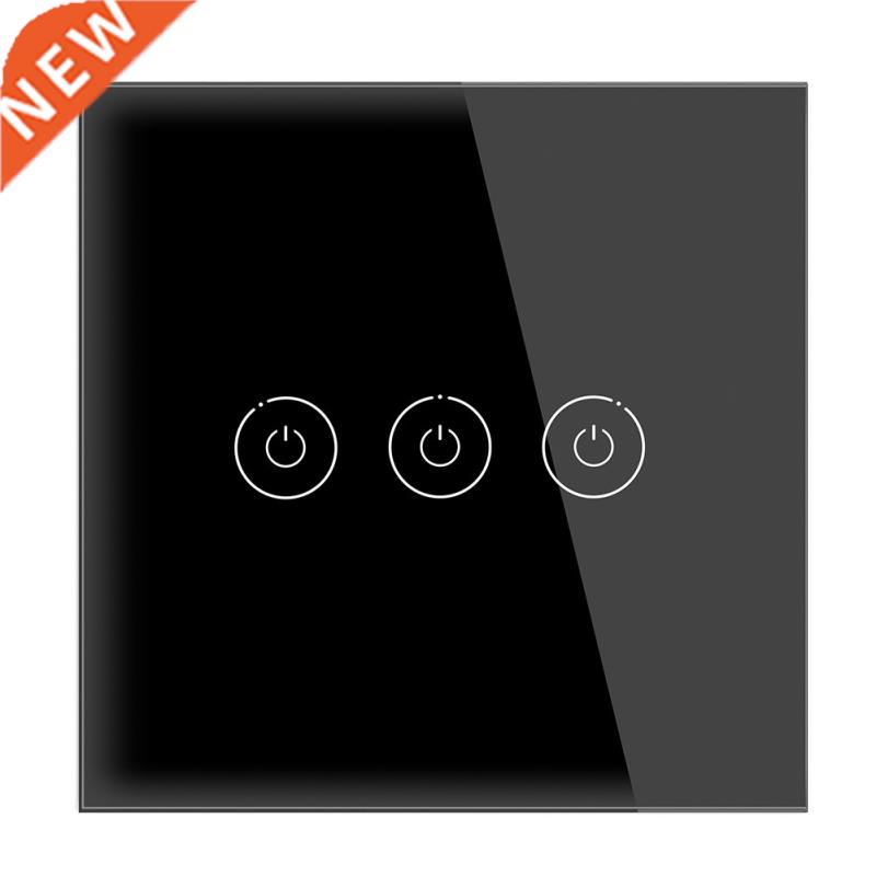 No Neutral Wire Single Fire Switch EU Standard Tempered Glas