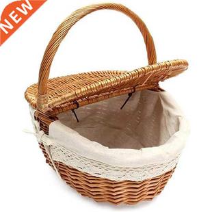 with Basket Handle Caping Bas Handade Picnic Wicker