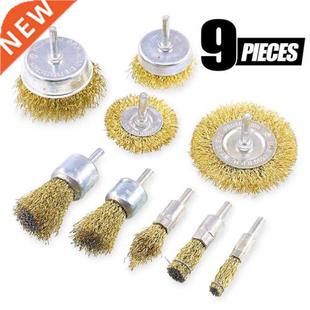 Sizes Brush Brushes Die Wheel Brass Wire Coated 9pcs lot